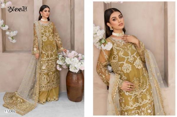Noor Imrozia Embroidery Georgette Heavy Festive Wear Pakistani Salwar Kameez Collection